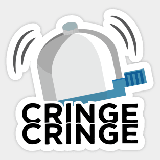 Cringe Button Bicycle Bell Meme Cringe Alert Sticker